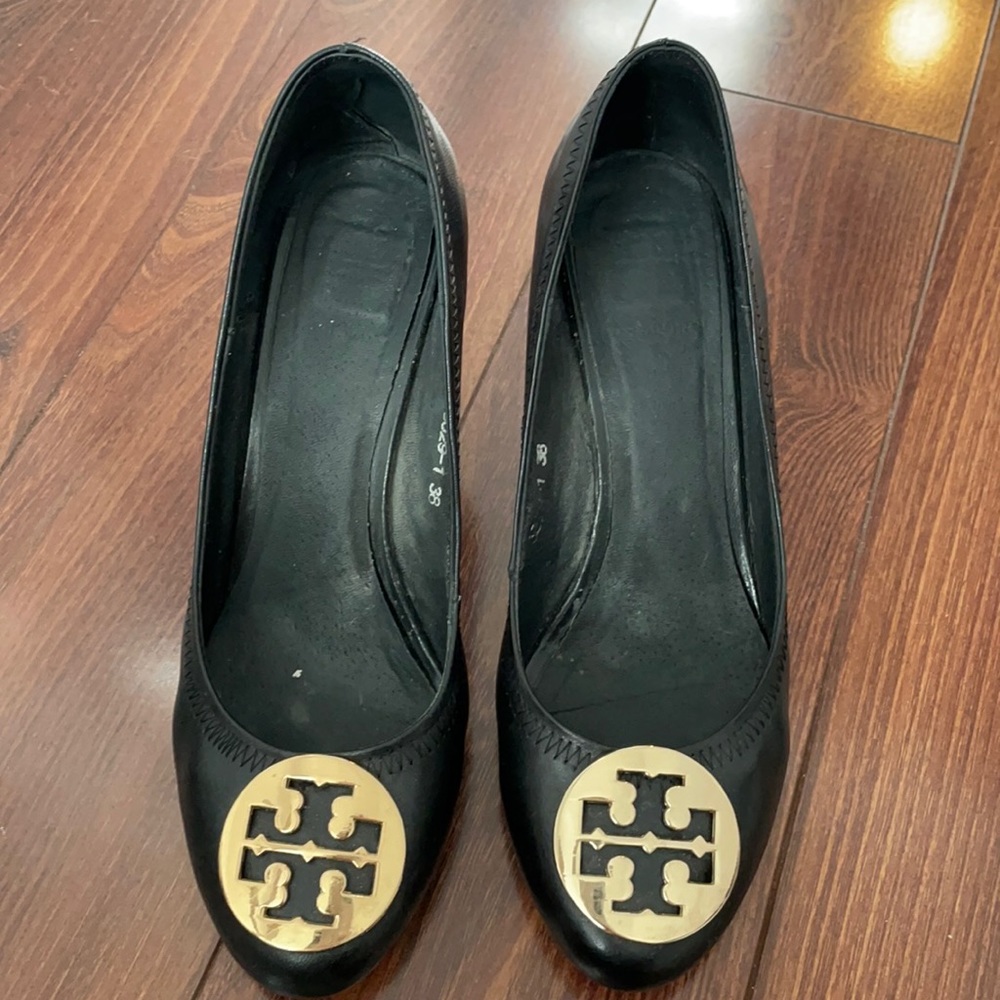Tory Burch black wedges size 38